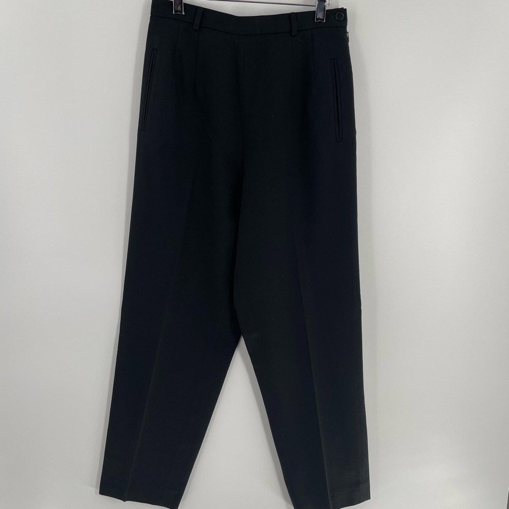 Talbots Vintage 100% Wool Lined Zip Button Pockets Longer Inseam Trousers Pants
